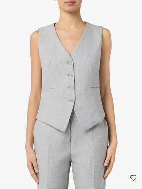 Italian Linen Blend Tailored Waistcoat Sandro Ferrone Gray Pinstripe – US Size 4